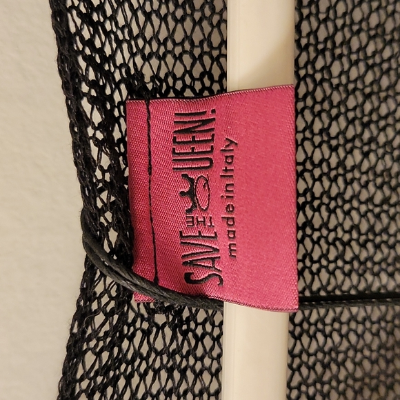 Poncho Coverup Black Save the Queen S/M Made Italy - Picture 3 of 8